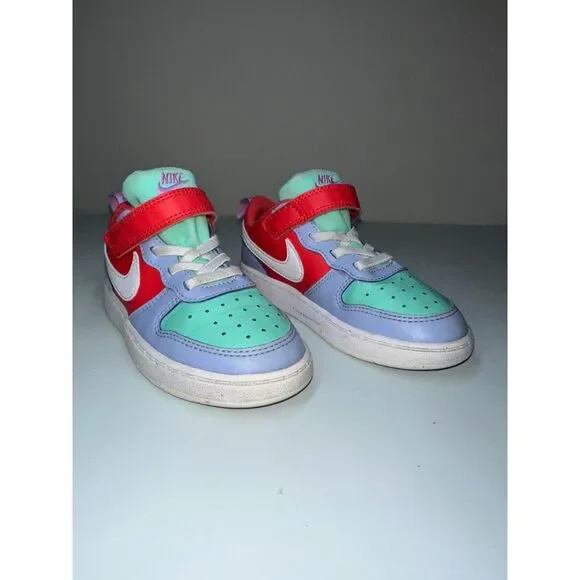 Nike Court Borough Low Recraft Shoes "Cobalt Bliss Track Red" Toddler 9c